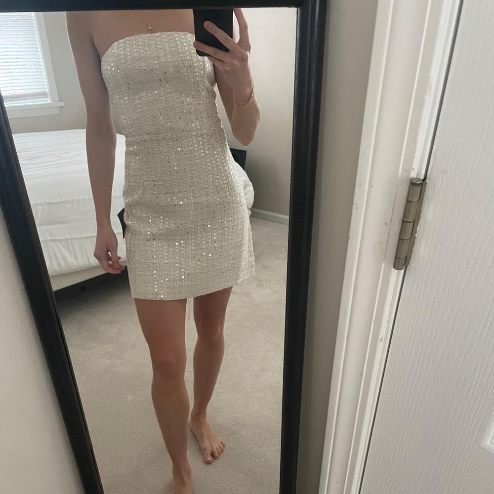 White sequence dress